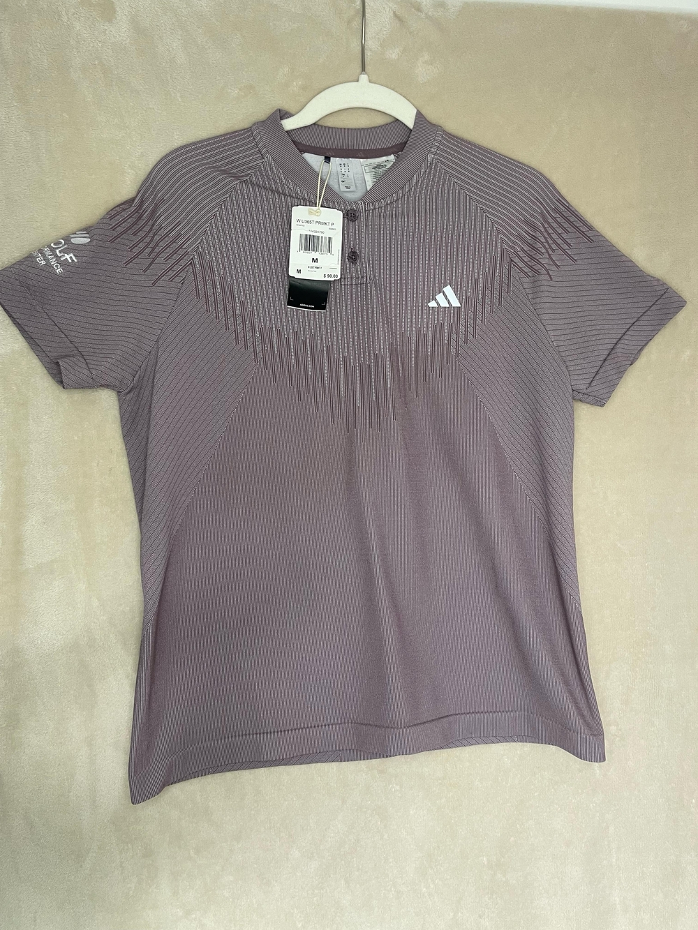 adidas Men’s Short Sleeve Henley Tee - Mauve